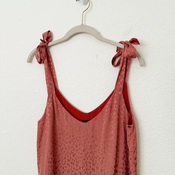 [NAF NAF] Coral Animal Print Shoulder Bow Strap Sleeveless Blouse Size Small S - Picture 3 of 10